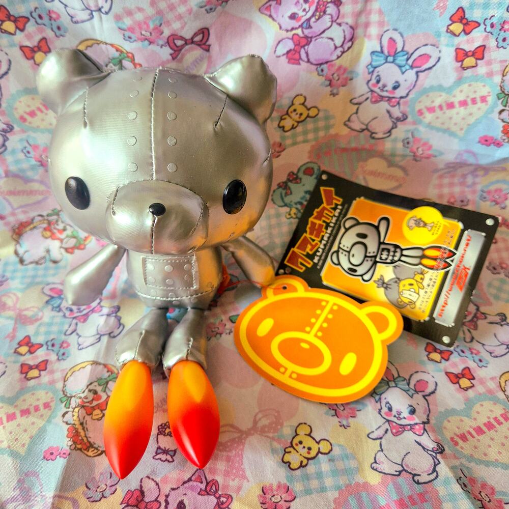 2002 CHAX Kumakikai Silver Robot Bear Plush